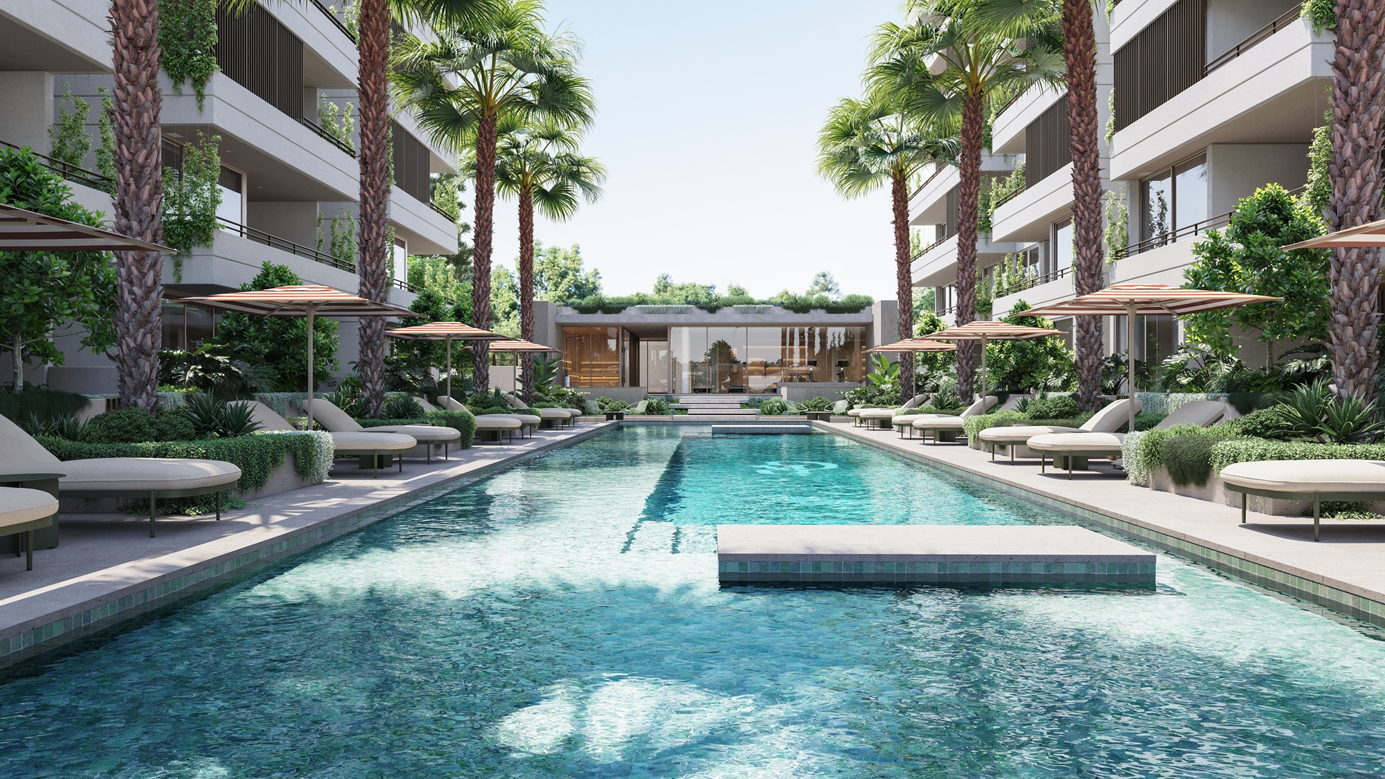 3. Exterior Pool To Gym